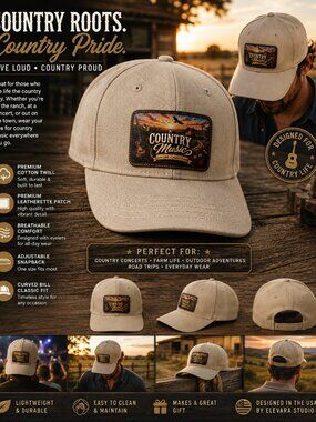 COUNTRY MUSIC PATCH HAT – Live Loud • Country Proud